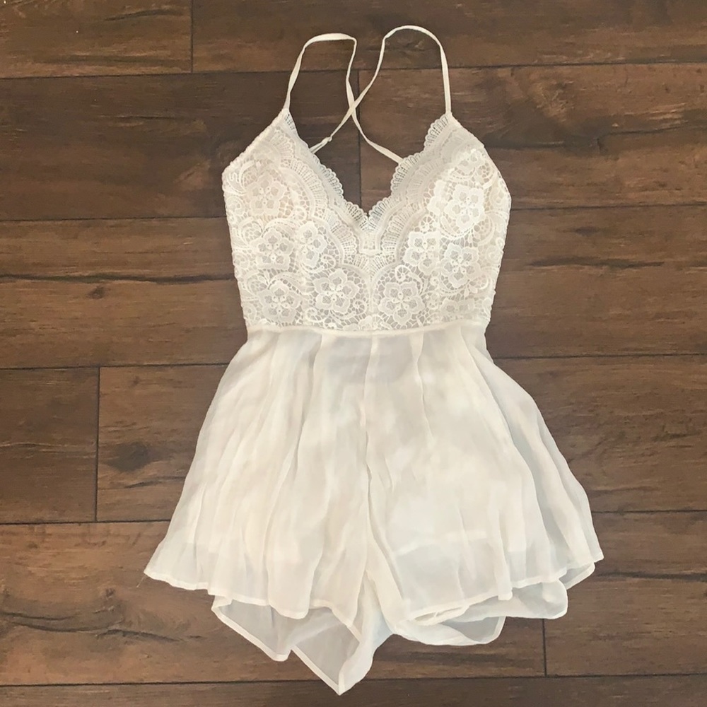 White Lace Romper